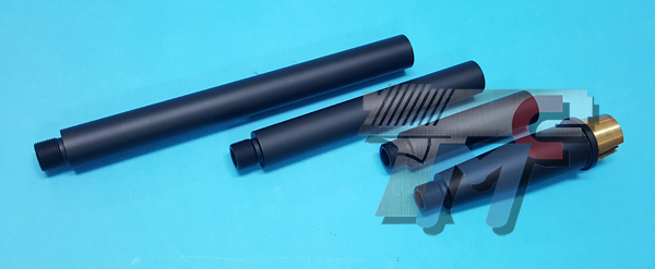 Tokyo Arms Multi-Length CNC Outer Barrel for Marui M4 GBB (14mm-) (Black) - Click Image to Close